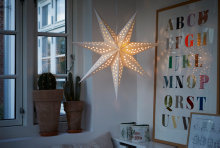 Papirstjerne med LED-lys Ø60 cm